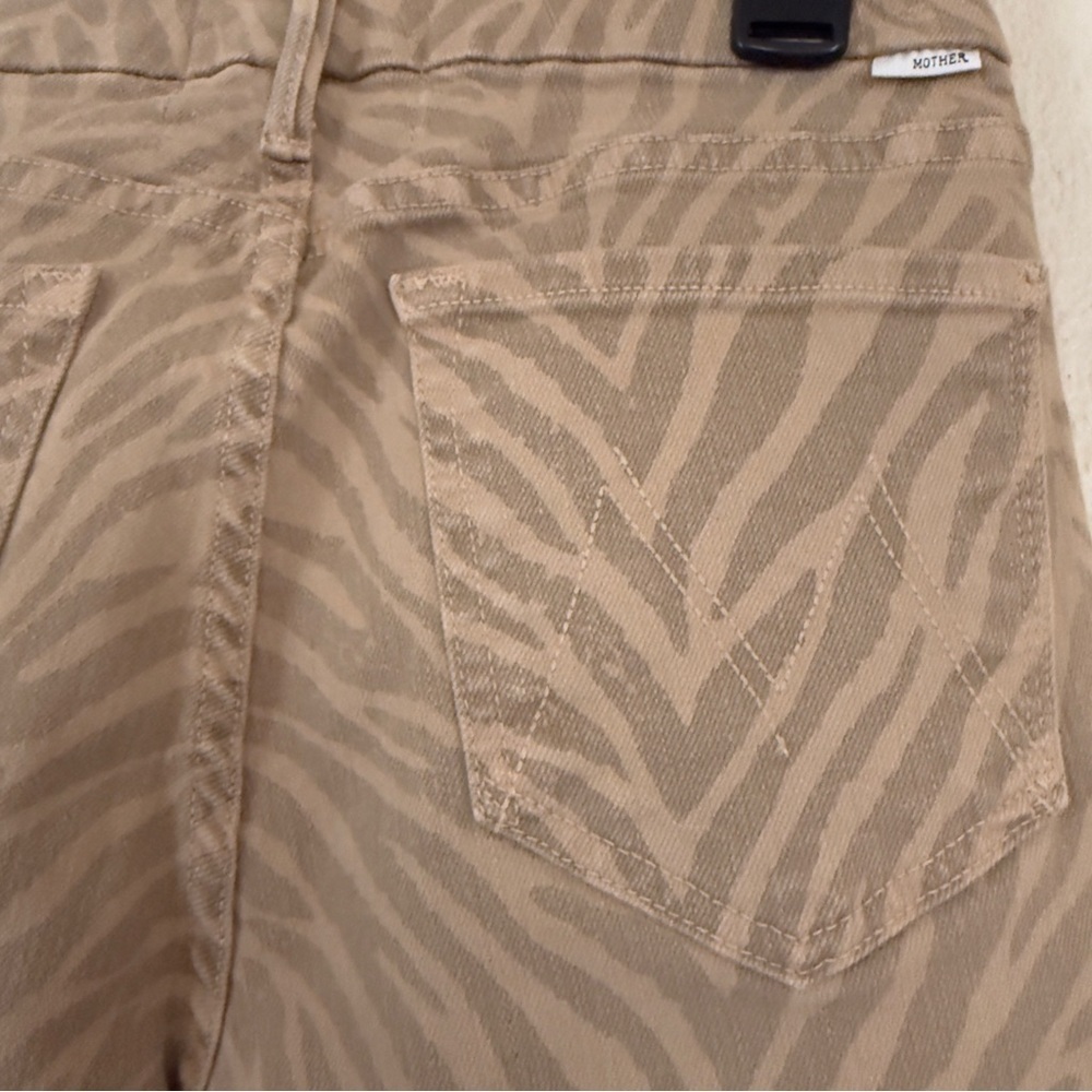 Mother Jeans Size 27 The Looker Ankle Fray in Sweet Stripes Khaki Dangerous Game - Picture 13 of 13